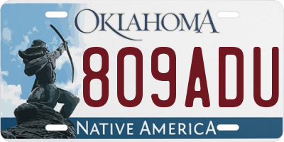 OK license plate 809ADU