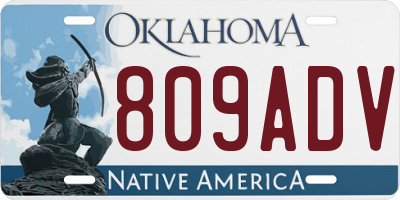 OK license plate 809ADV