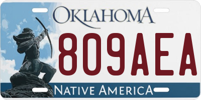 OK license plate 809AEA