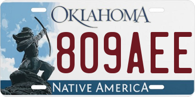 OK license plate 809AEE