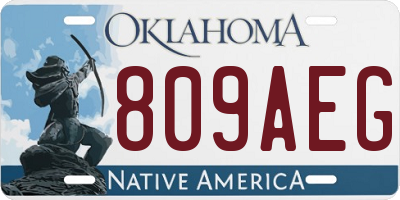 OK license plate 809AEG