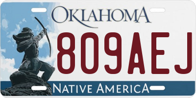 OK license plate 809AEJ