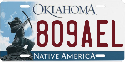 OK license plate 809AEL