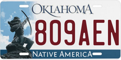OK license plate 809AEN