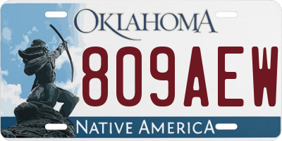 OK license plate 809AEW
