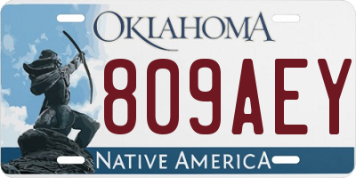 OK license plate 809AEY