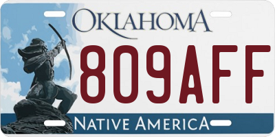 OK license plate 809AFF