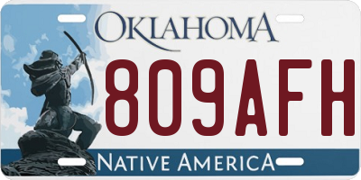 OK license plate 809AFH