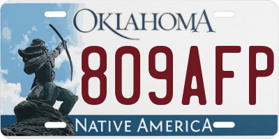 OK license plate 809AFP