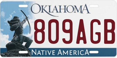 OK license plate 809AGB