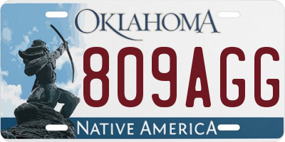 OK license plate 809AGG