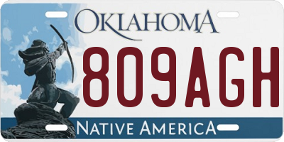 OK license plate 809AGH