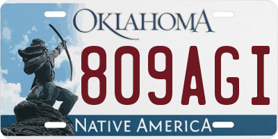 OK license plate 809AGI