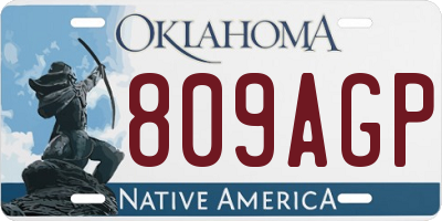OK license plate 809AGP