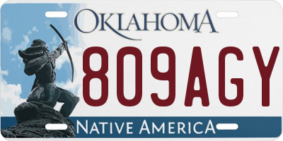 OK license plate 809AGY