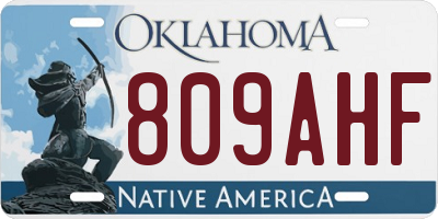 OK license plate 809AHF