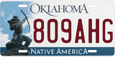 OK license plate 809AHG