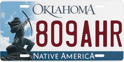 OK license plate 809AHR