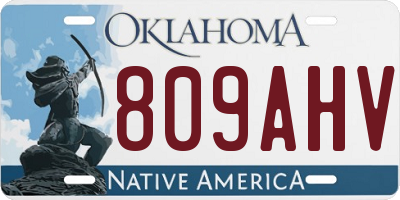 OK license plate 809AHV