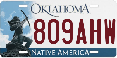 OK license plate 809AHW