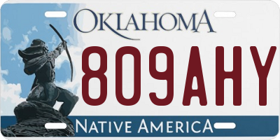 OK license plate 809AHY