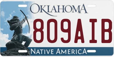 OK license plate 809AIB