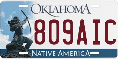 OK license plate 809AIC