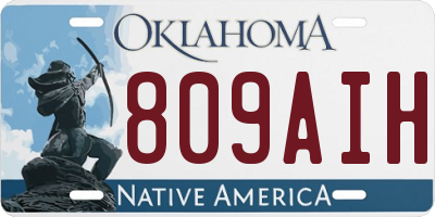 OK license plate 809AIH