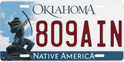 OK license plate 809AIN