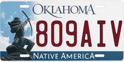 OK license plate 809AIV