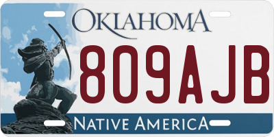 OK license plate 809AJB