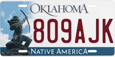 OK license plate 809AJK