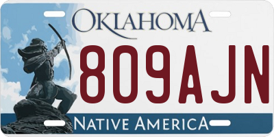 OK license plate 809AJN