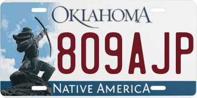 OK license plate 809AJP
