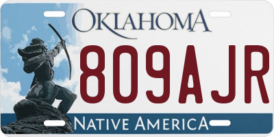 OK license plate 809AJR