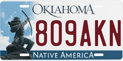 OK license plate 809AKN