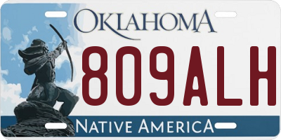 OK license plate 809ALH