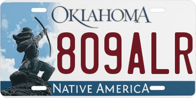 OK license plate 809ALR