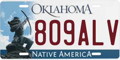 OK license plate 809ALV