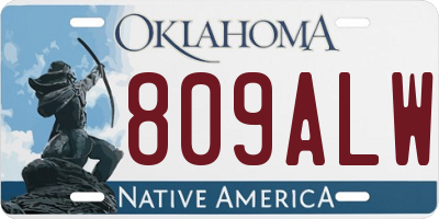 OK license plate 809ALW