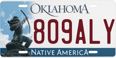 OK license plate 809ALY