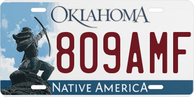 OK license plate 809AMF