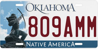 OK license plate 809AMM
