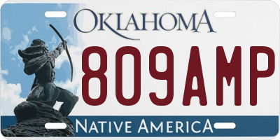 OK license plate 809AMP