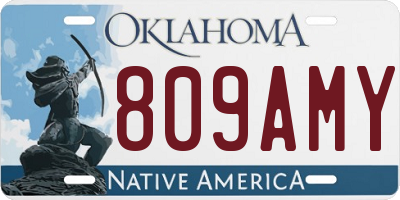 OK license plate 809AMY
