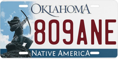 OK license plate 809ANE