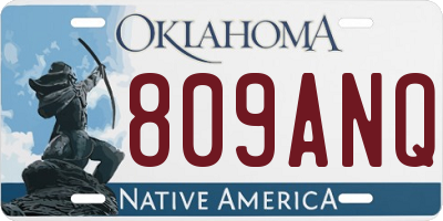 OK license plate 809ANQ