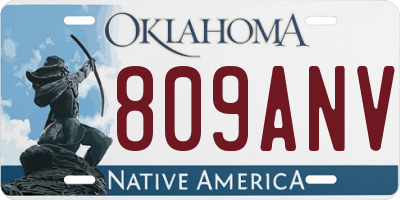 OK license plate 809ANV