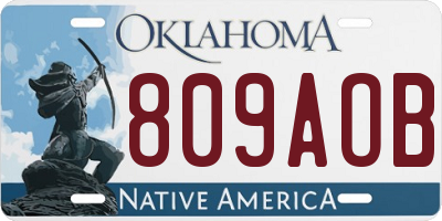 OK license plate 809AOB