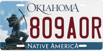 OK license plate 809AOR